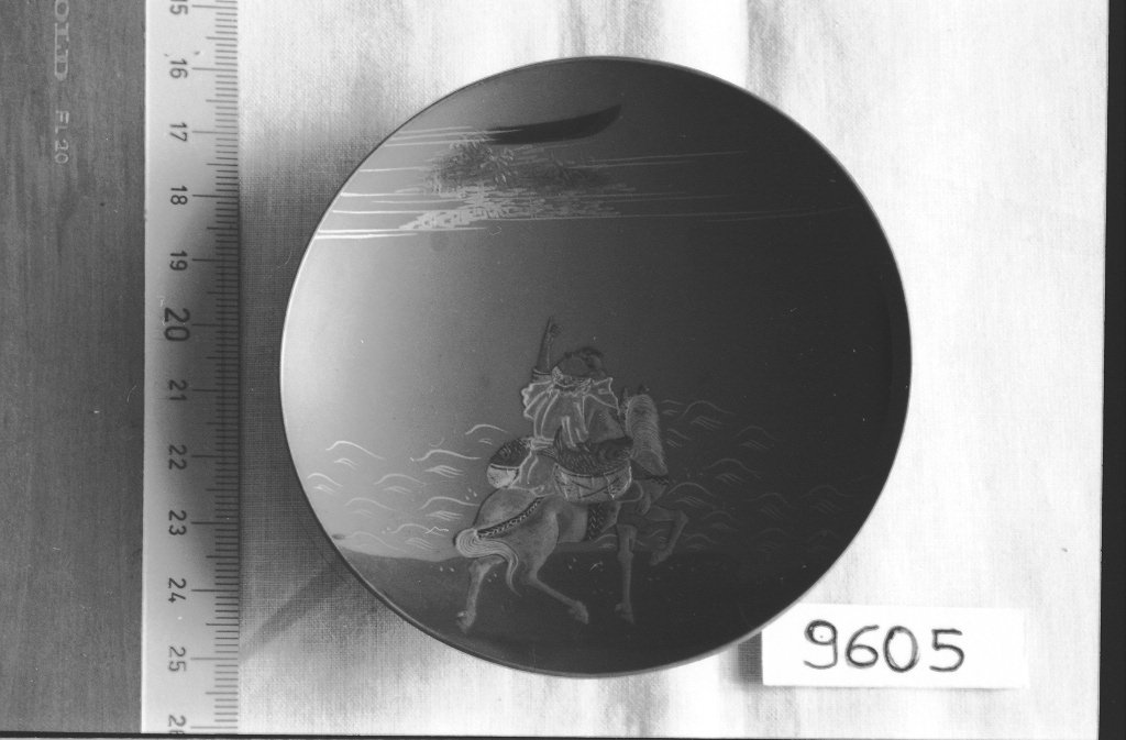 Ebisu, giovane a cavallo (coppetta, opera isolata) di Koma Seiho (seconda metà sec. XIX)