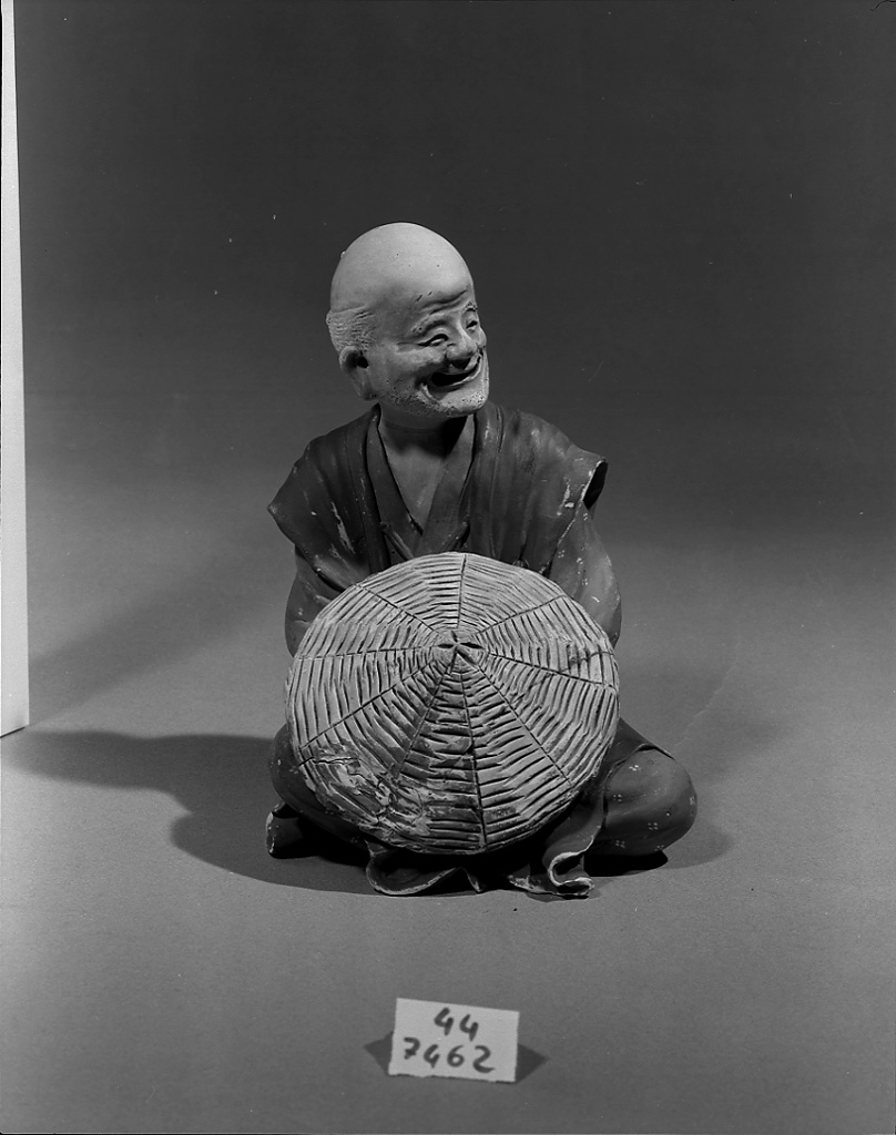 figura maschile seduta (statuetta, opera isolata) - ambito giapponese (sec. XIX)