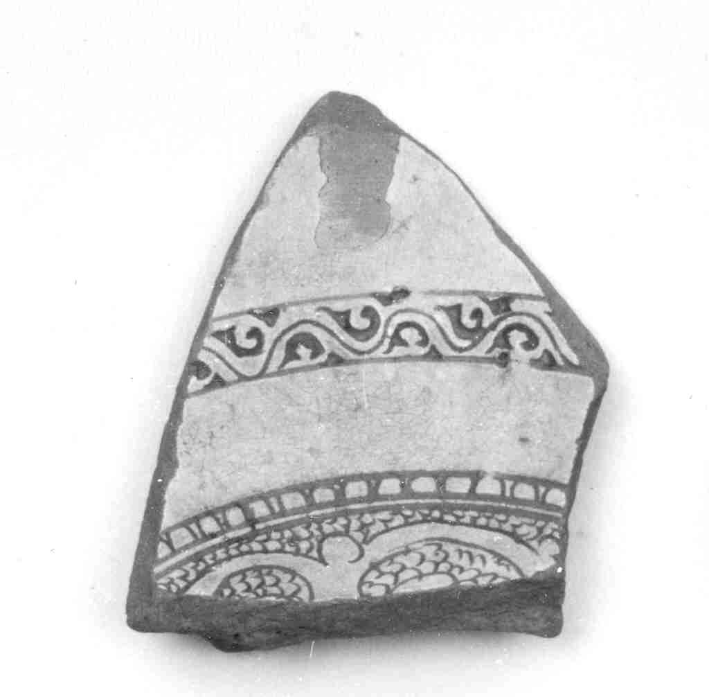 motivo decorativo geometrico (piatto, frammento) - ambito greco (fine/inizio secc. XI/ XII)