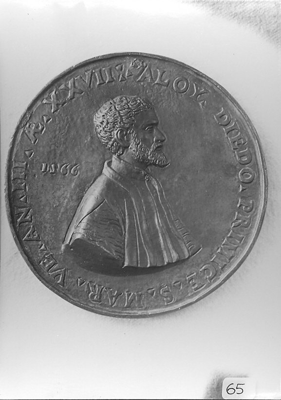 ritratto di Alvise Diedo, ritratto d'uomo di profilo (medaglia, opera isolata) - bottega veneta (seconda metà sec. XVI)