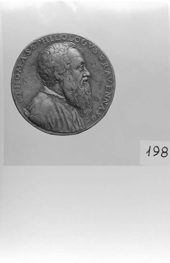 ritratto d'uomo di profilo (medaglia, opera isolata) - bottega ravennate (sec. XVI)