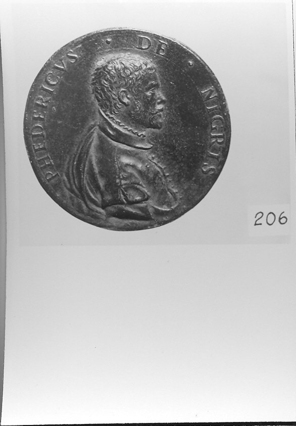 ritratto d'uomo di profilo (medaglia, opera isolata) - bottega veneta (terzo quarto sec. XVI)