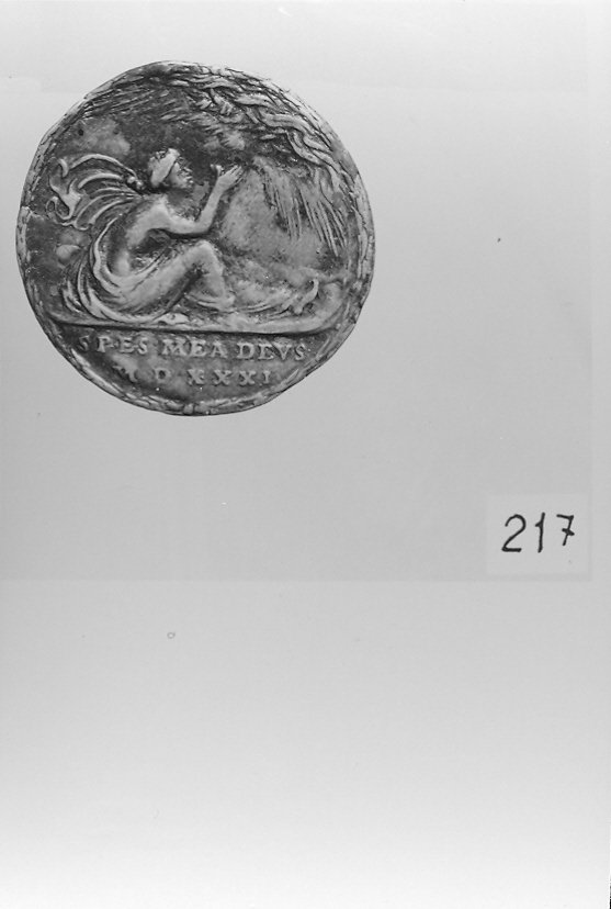 figura femminile seduta (medaglia, opera isolata) - bottega tedesca (sec. XVI)