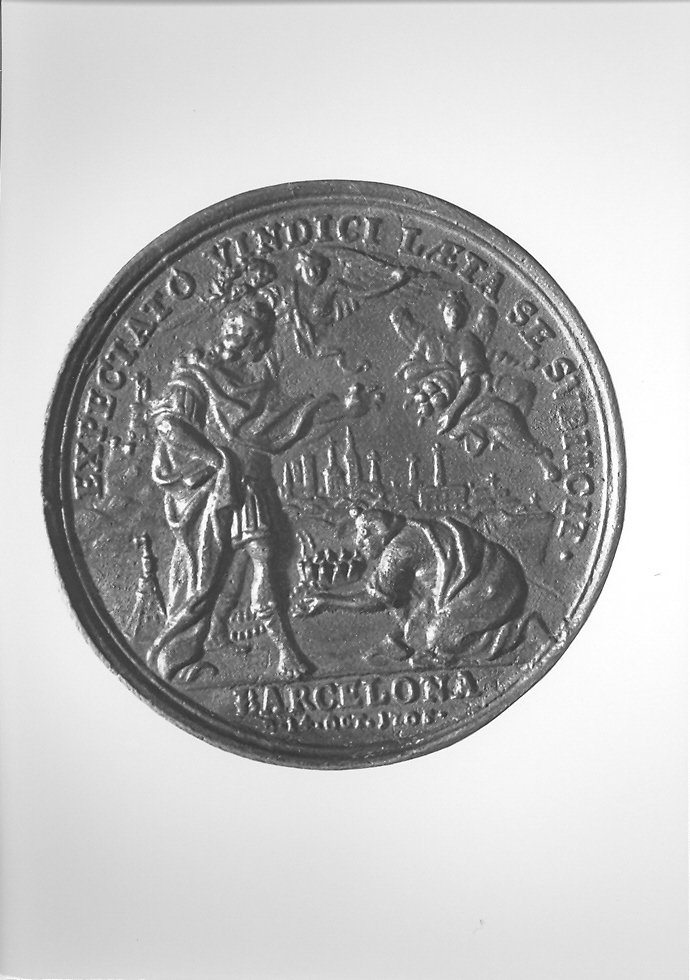 allegoria del regno di Carlo III di Spagna (medaglia, opera isolata) - bottega francese (sec. XVIII)