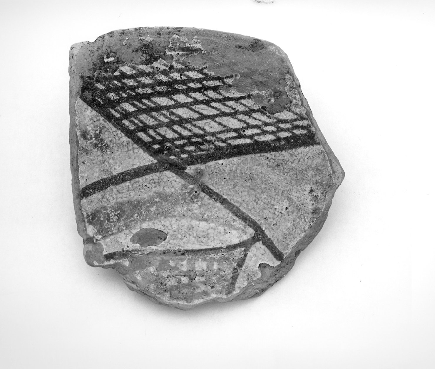 motivi decorativi (scodella, frammento) - ambito Italia meridionale (secc. XIII/ XIV)