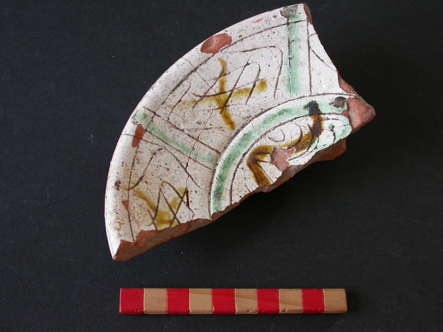 motivi decorativi geometrici (scodella, frammento) - ambito veneziano (fine/inizio secc. XIV/ XV)