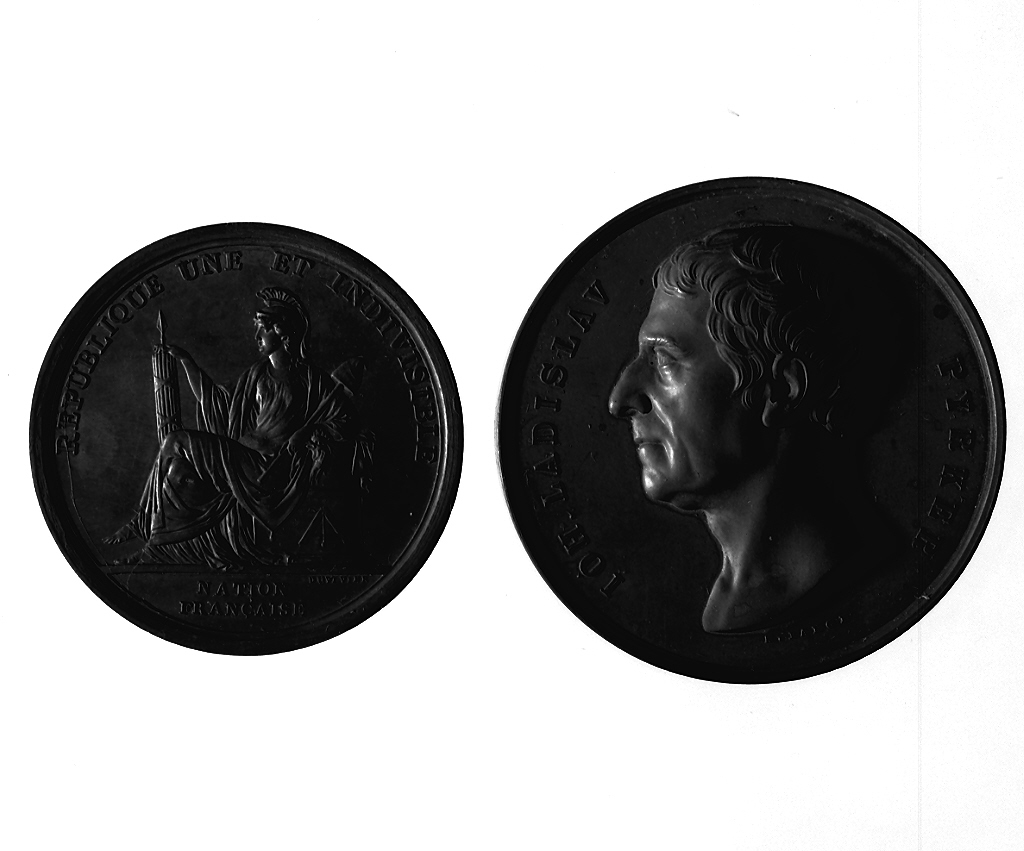 testa d'uomo (medaglia, elemento d'insieme) - ambito veneziano (sec. XIX)