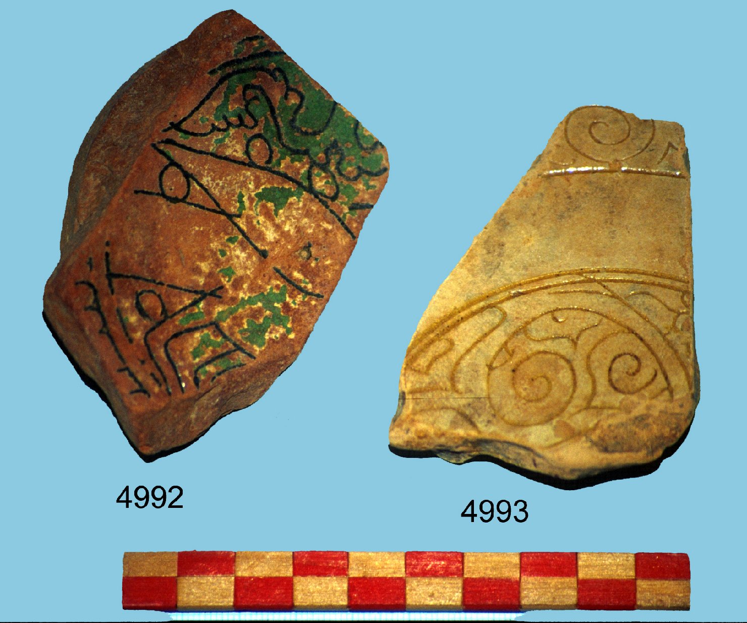 motivi decorativi (piatto, frammento) - ambito bizantino (sec. XVI)