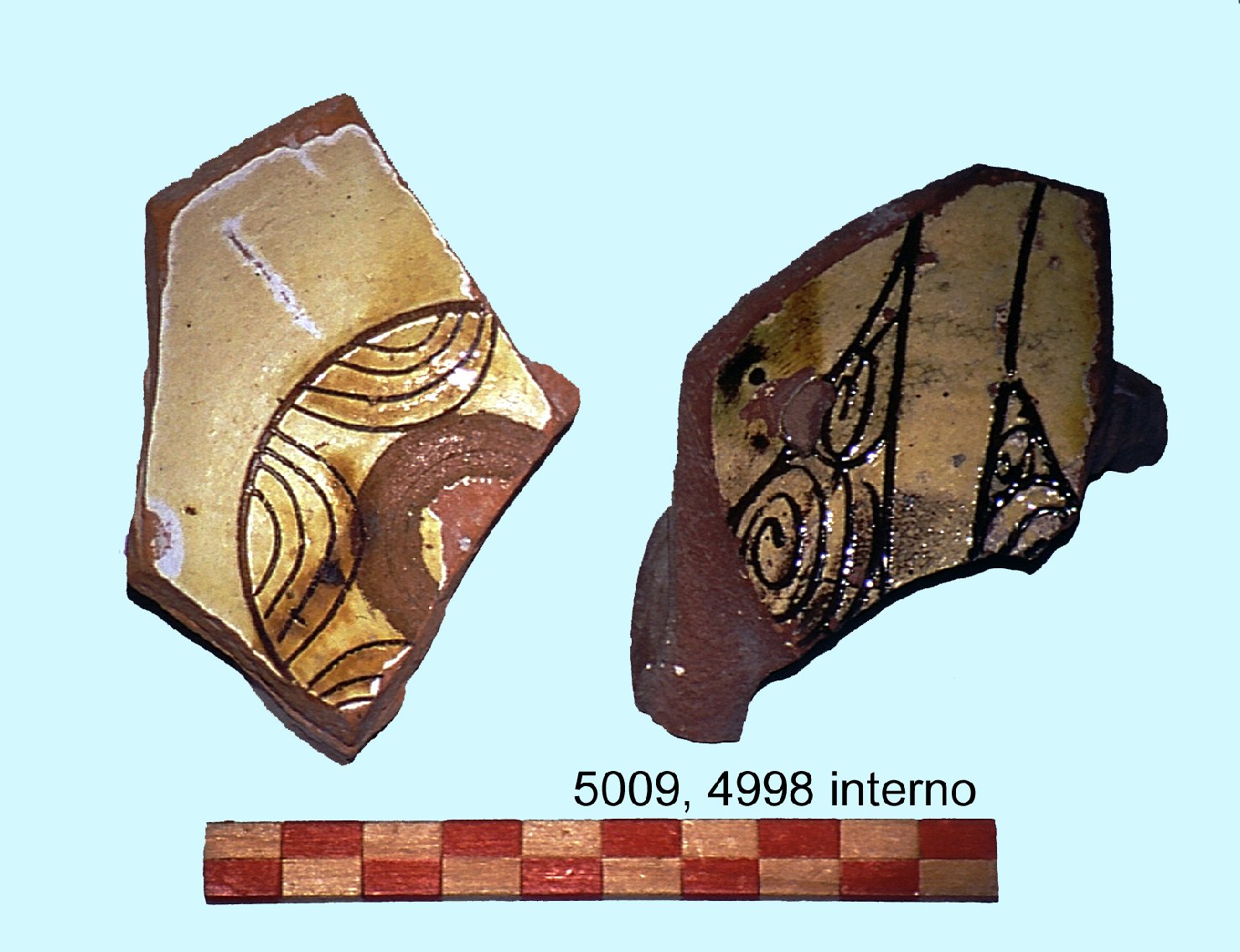 motivi decorativi (piatto, frammento) - ambito bizantino (sec. XVI)