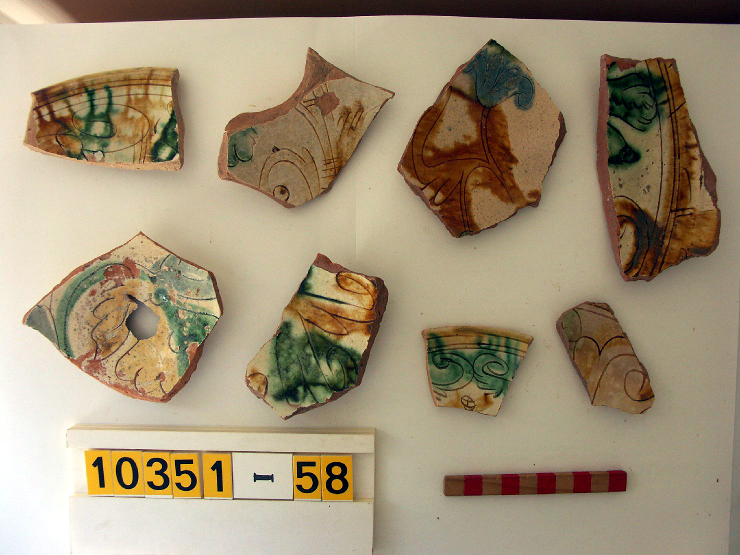 motivi decorativi (piatto, frammento) - ambito veneto (secc. XVI/ XVII)