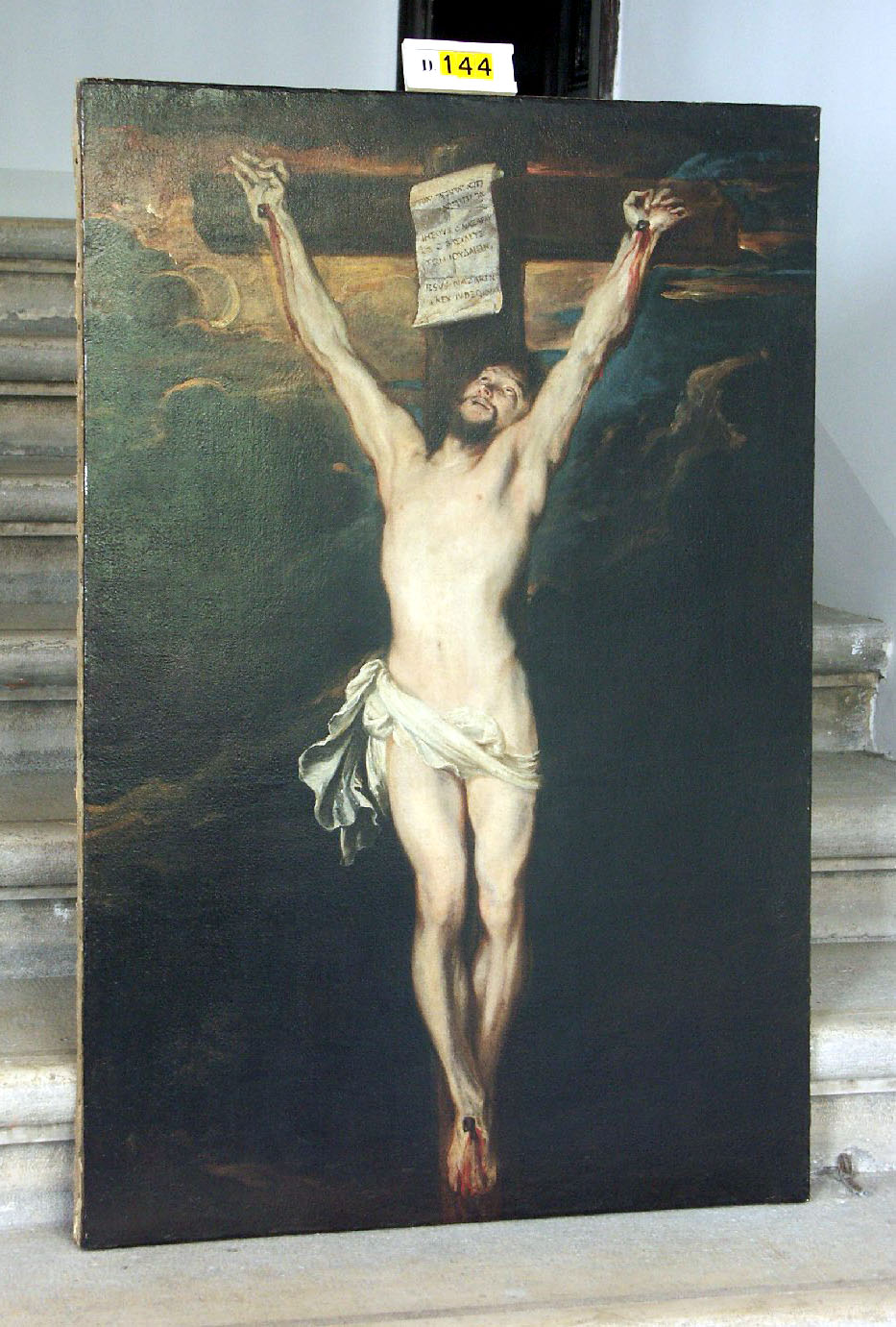 Cristo crocifisso (dipinto, opera isolata) di Van Dyck Anton (scuola) (secc. XVI/ XVII)