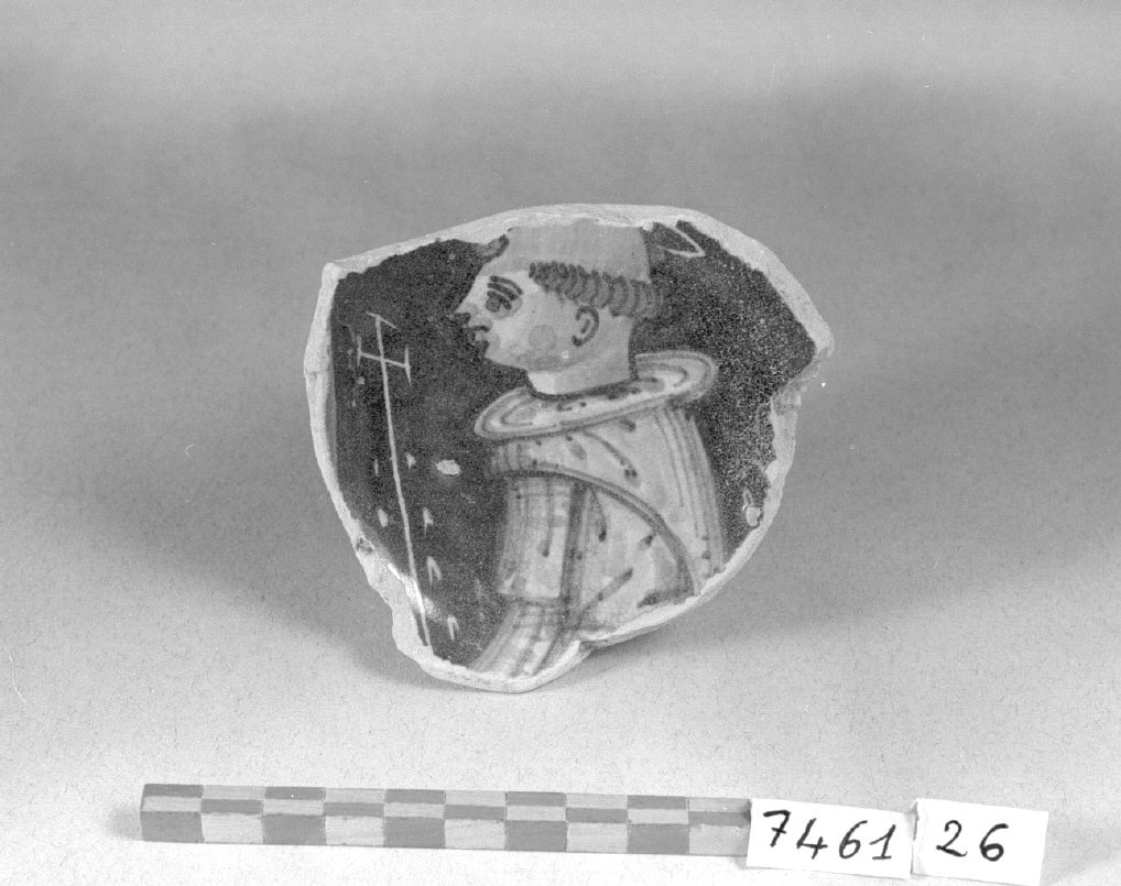 Santo (scodella, frammento) - produzione veneziana (secc. XVI/ XVII)