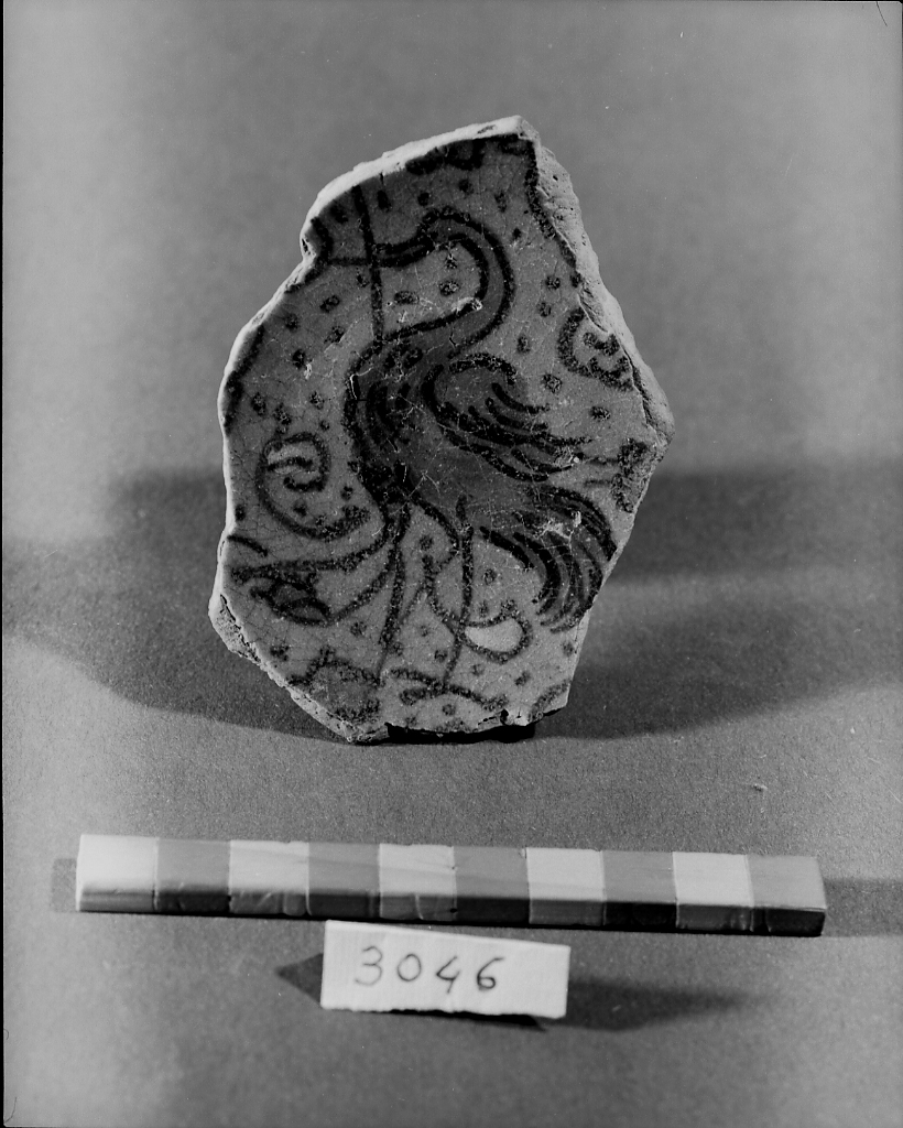 motivo decorativo zoomorfo (piatto, frammento) - produzione veneziana (sec. XVI)