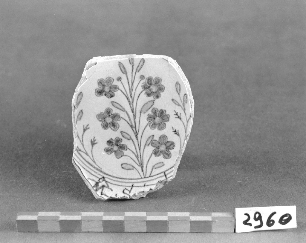 motivo decorativo fitomorfo (piatto, frammento) - produzione veneziana (sec. XVII)