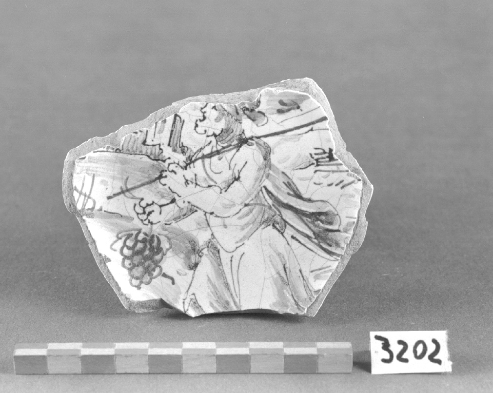 figura maschile (scodella, frammento) - produzione veneziana (secc. XVI/ XVII)