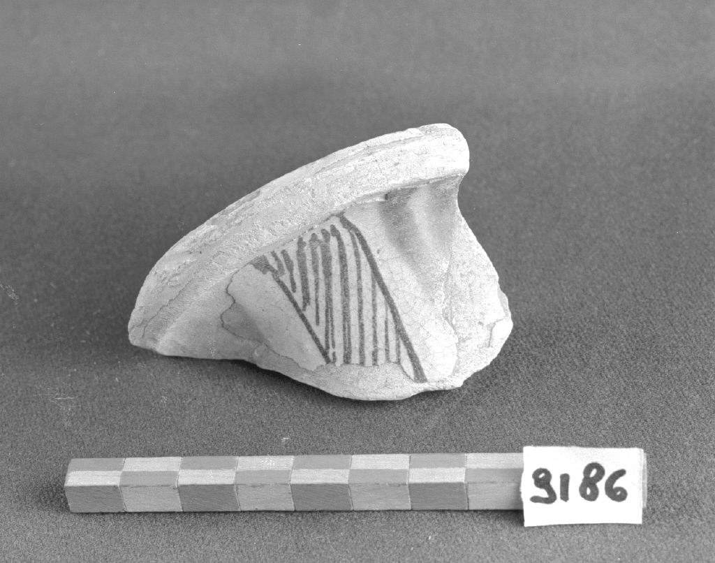 motivo decorativo geometrico (vaso, frammento) - produzione Italia centro-settentrionale (secc. XIII/ XIV)