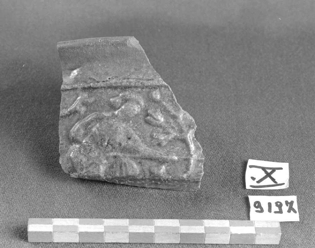 scena di vita campestre (bacino, frammento) - produzione veneziana (secc. XIII/ XIV)