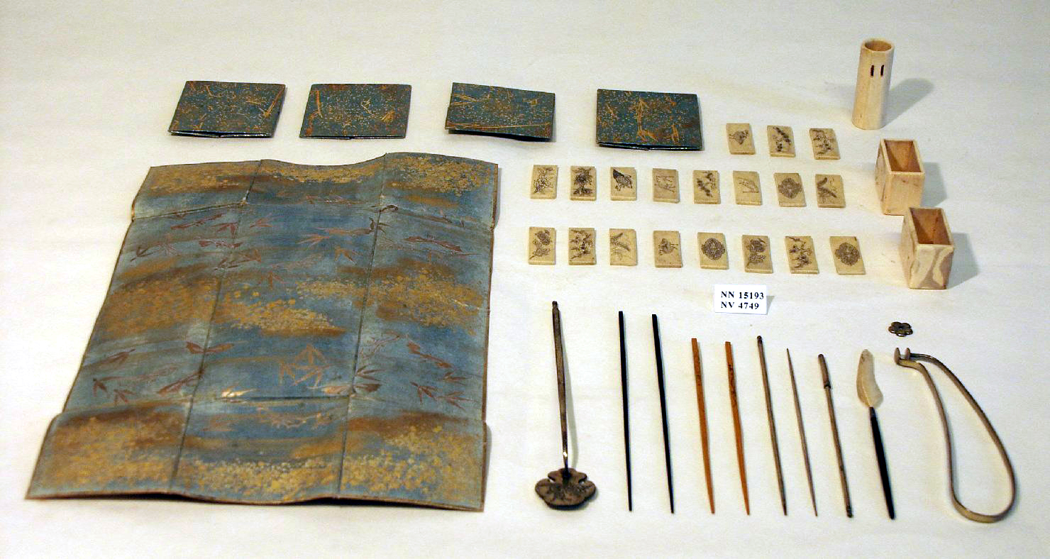 gioco dell'incenso, elemento d'insieme - ambito giapponese (seconda metà sec. XIX)