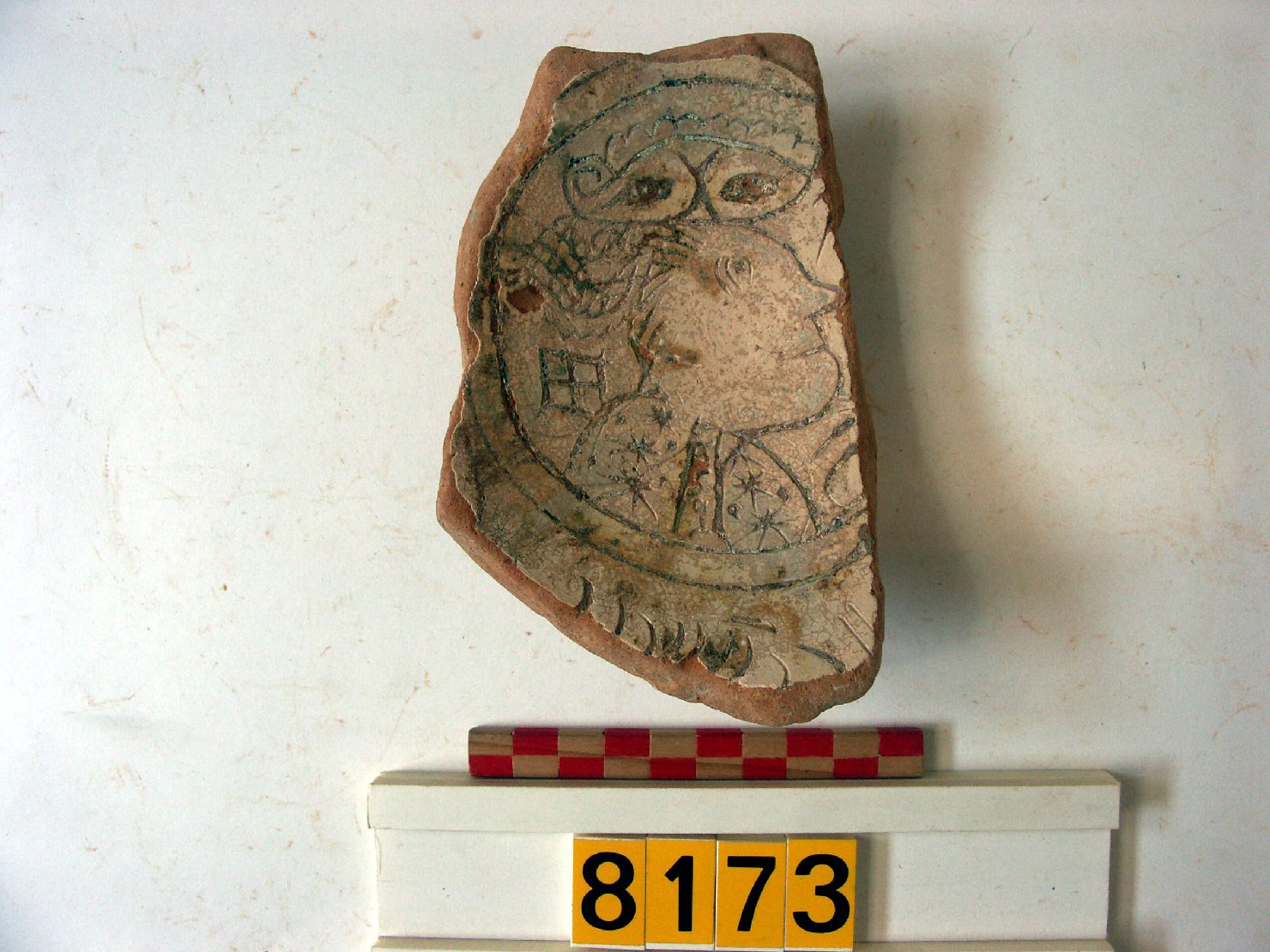 ritratto d'uomo (scodella, frammento) - ambito veneto (sec. XV)