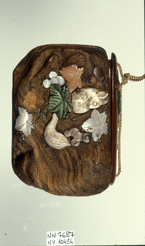 motivi decorativi vegetali e animali (tabacchiera, opera isolata) - ambito giapponese (secc. XVII/ XIX)