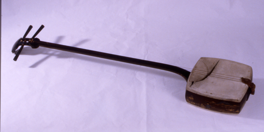 paesaggio (liuto, opera isolata) - ambito giapponese (secc. XVII/ XIX)