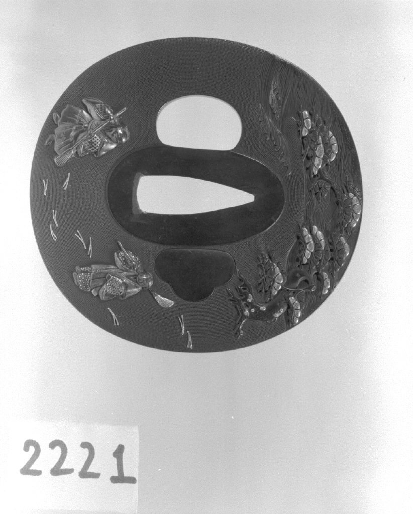 figura maschile di anziano (placchetta di spada, insieme) di Imai Nagatake (seconda metà sec. XIX)