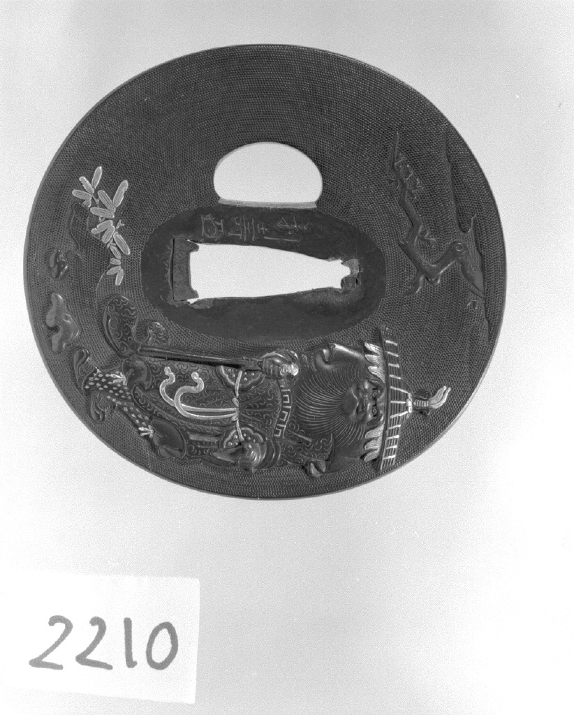 divinità orientale (placchetta di spada, insieme) di Toshinaga (fine/inizio secc. XVII/ XVIII)