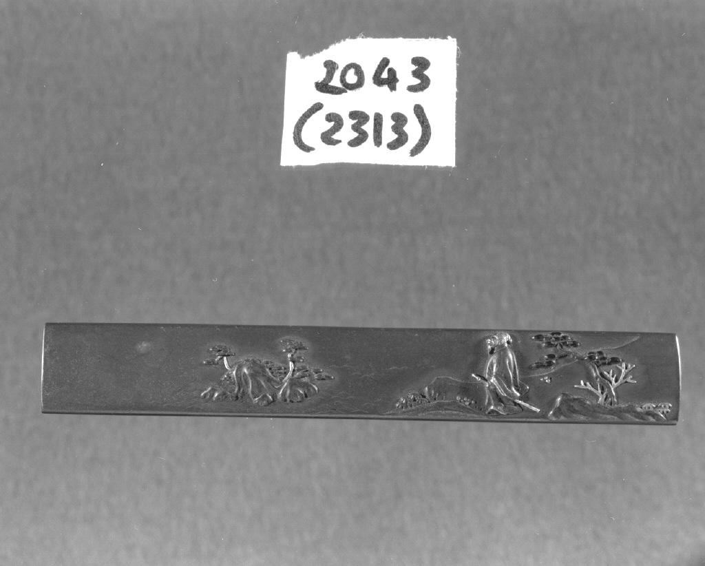 paesaggio marino (impugnatura di arma bianca, insieme) di Shinusai Hirochika (secc. XVI/ XIX)