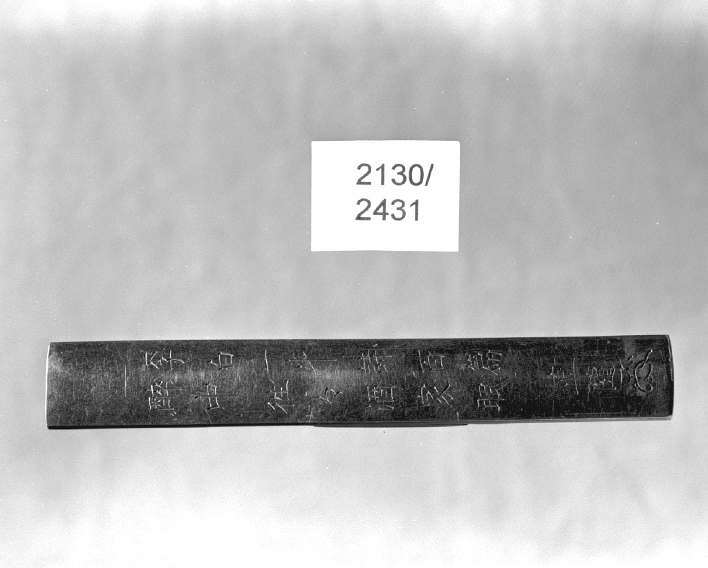 iscrizione (impugnatura di arma bianca, elemento d'insieme) di Hamano Naoyuki (secc. XVI/ XIX)