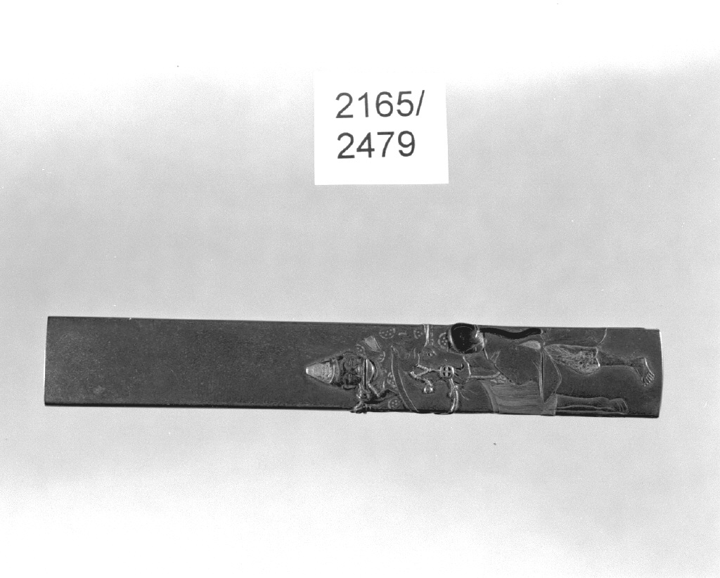 figura maschile (impugnatura di arma bianca, elemento d'insieme) di Hirano Tonomichi (secc. XVI/ XIX)