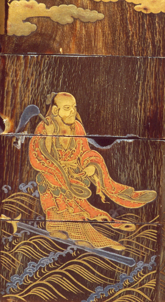 figure in paesaggio (inro, opera isolata) - ambito giapponese (secc. XVII/ XIX)