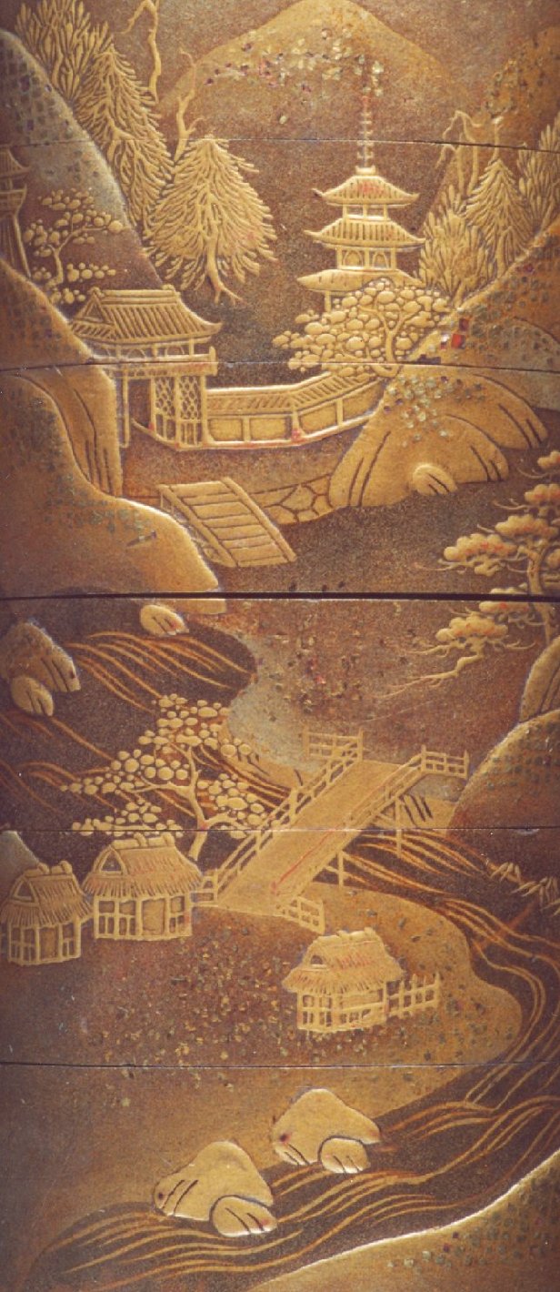 paesaggio (inro, opera isolata) - ambito giapponese (secc. XVII/ XIX)