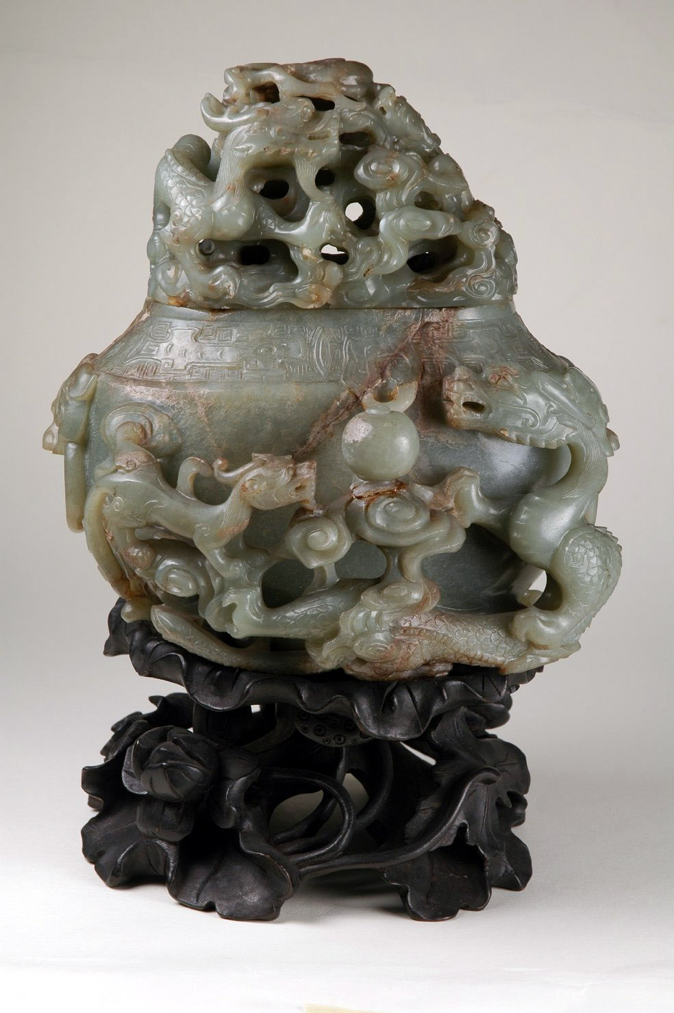 motivi decorativi zoomorfi (urna, coppia) - ambito cinese (secc. XVII/ XIX)