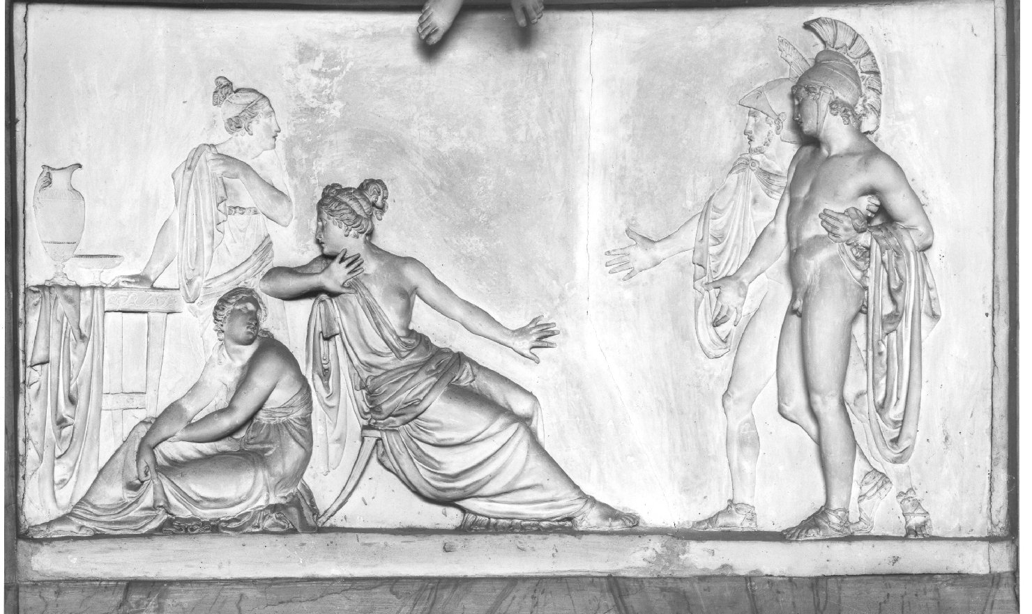 Enone rifiuta di curare Paride (rilievo, opera isolata) di De Martini Jacopo (secc. XVIII/ XIX)