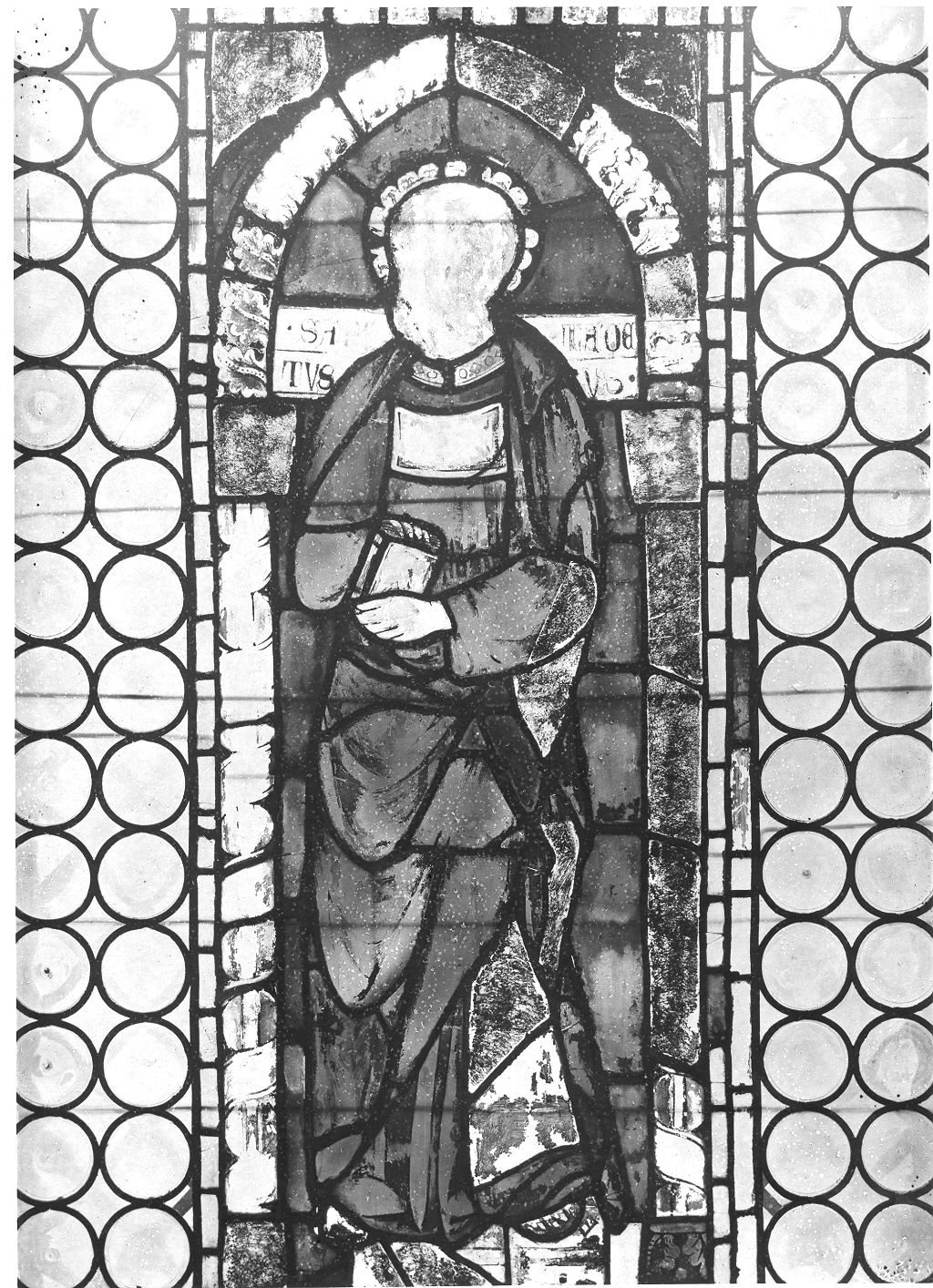 Santo (vetrata, opera isolata) - ambito veneziano (seconda metà sec. XIV)