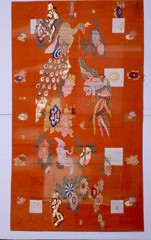 motivi decorativi vegetali con uccelli (abito, opera isolata) - manifattura giapponese (sec. XIX)