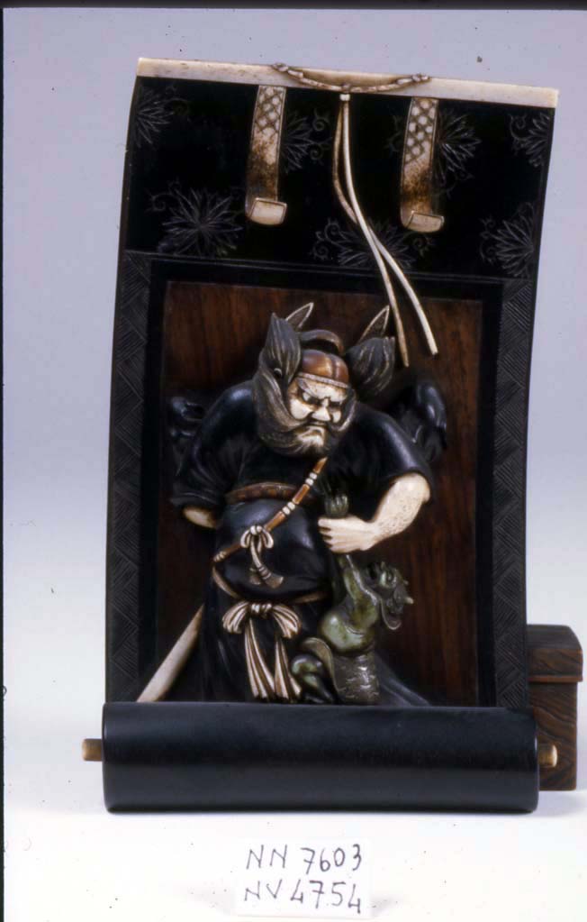 figura maschile (kakemono, opera isolata) - ambito giapponese (secc. XVII/ XIX)