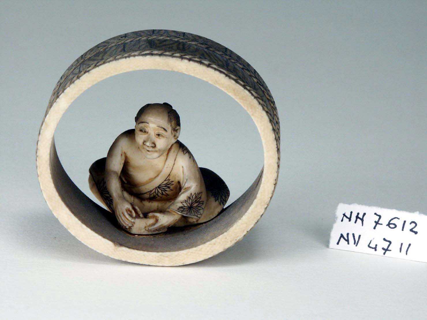 figura maschile (statuetta, opera isolata) - ambito giapponese (secc. XVII/ XIX)