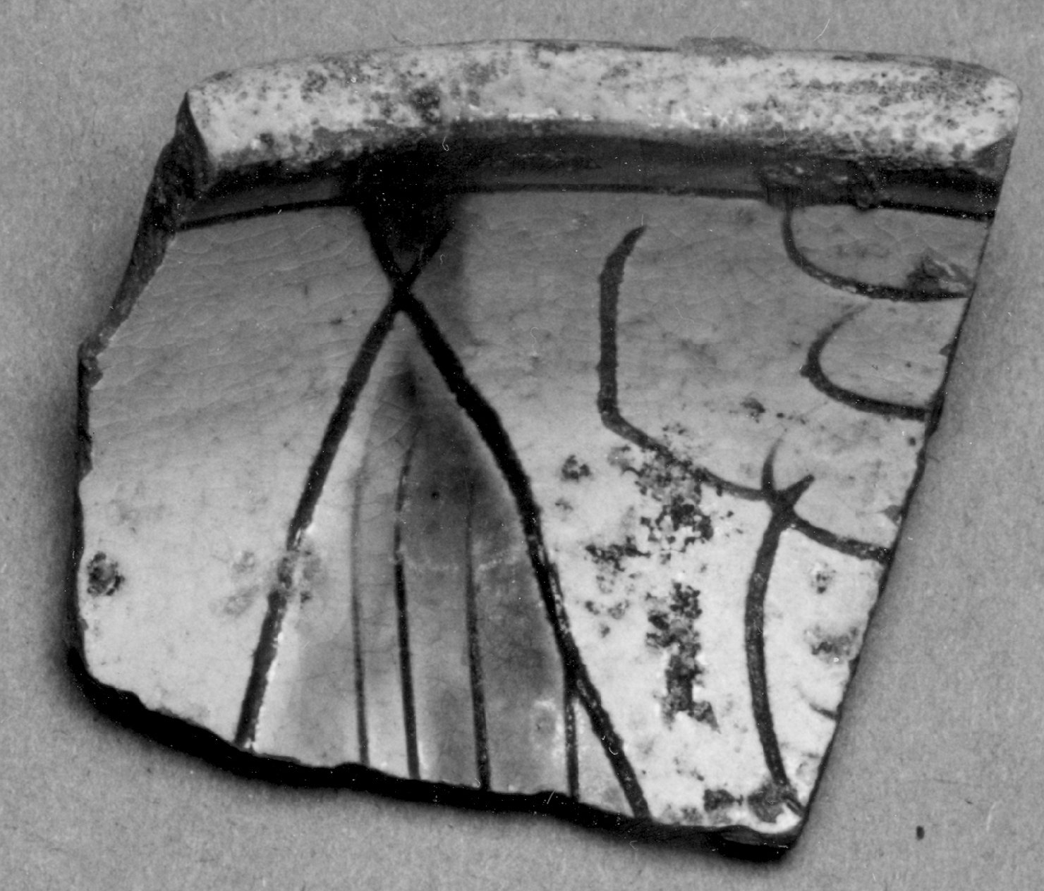 motivi decorativi vegetali (bacino, frammento) - ambito veneto (prima metà sec. XV)