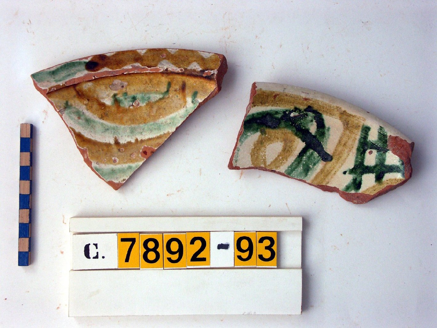 motivi decorativi (scodella, frammento) - ambito veneto (secc. XVI/ XVII)