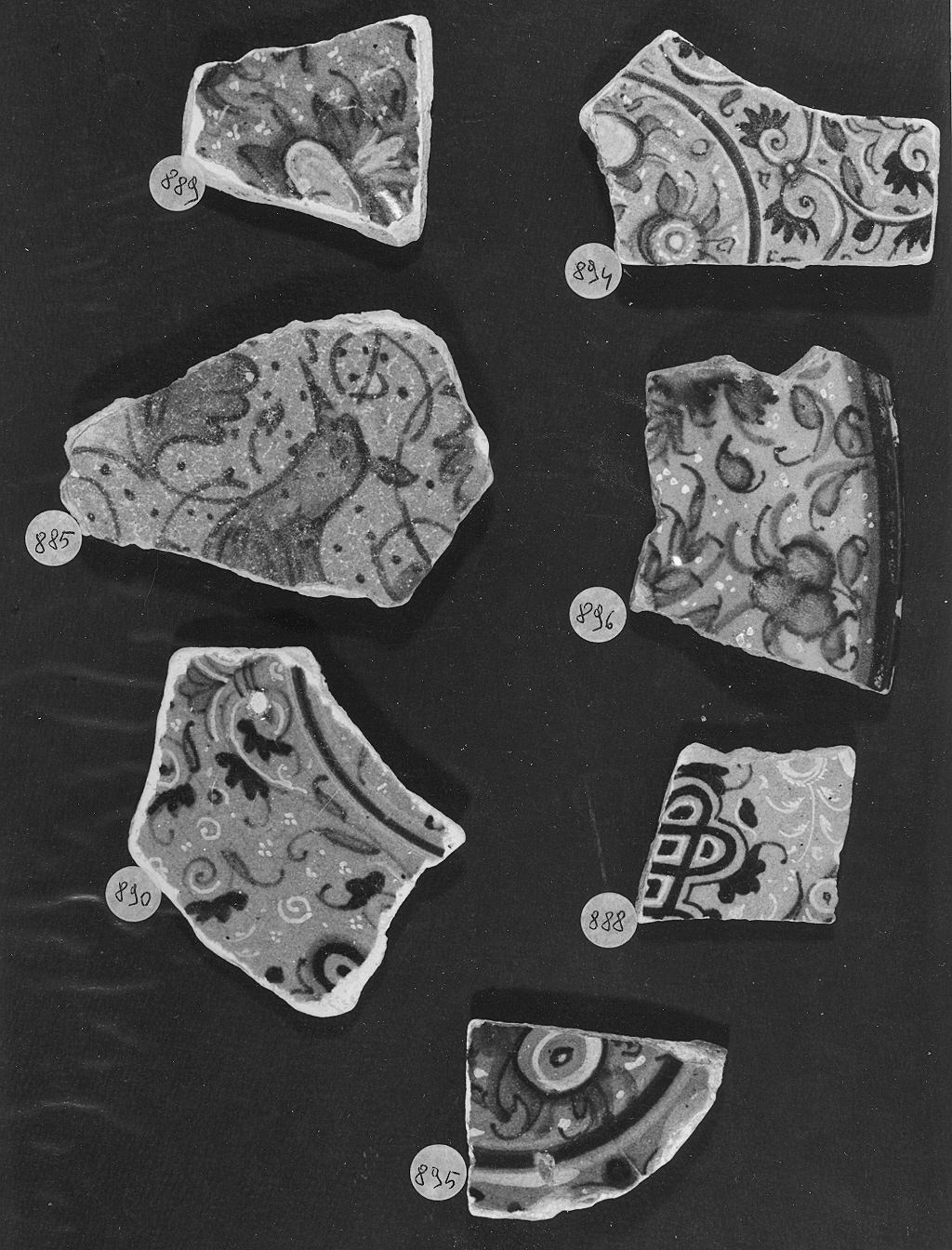 motivi decorativi (piatto, frammento) - ambito veneto (secc. XV/ XVI)