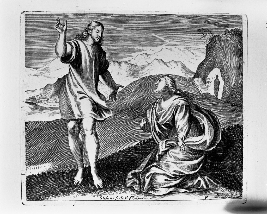Cristo e la samaritana (stampa, stampa composita) di Piccini Giacomo, De Sacchis Giovanni Antonio detto Pordenone (metà sec. XVII)