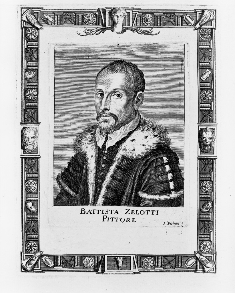 Battista Zelotti Pittore, ritratto d'uomo (stampa, stampa composita) di Piccini Giacomo (attribuito) (metà sec. XVII)