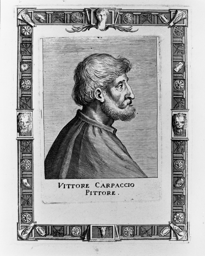 Vittore Carpaccio Pittore, ritratto d'uomo (stampa, stampa composita) di Piccini Giacomo (attribuito) (metà sec. XVII)