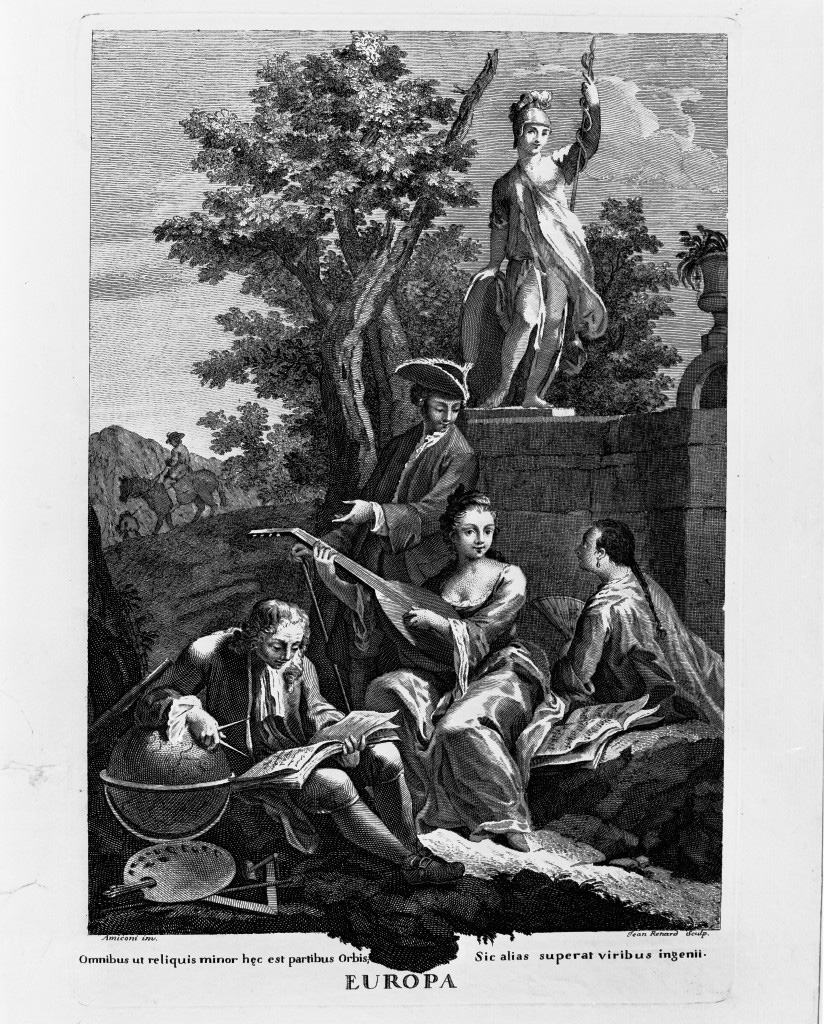 allegoria dell'Europa (stampa, serie) di Volpato Giovanni, Amigoni Jacopo (sec. XVIII)