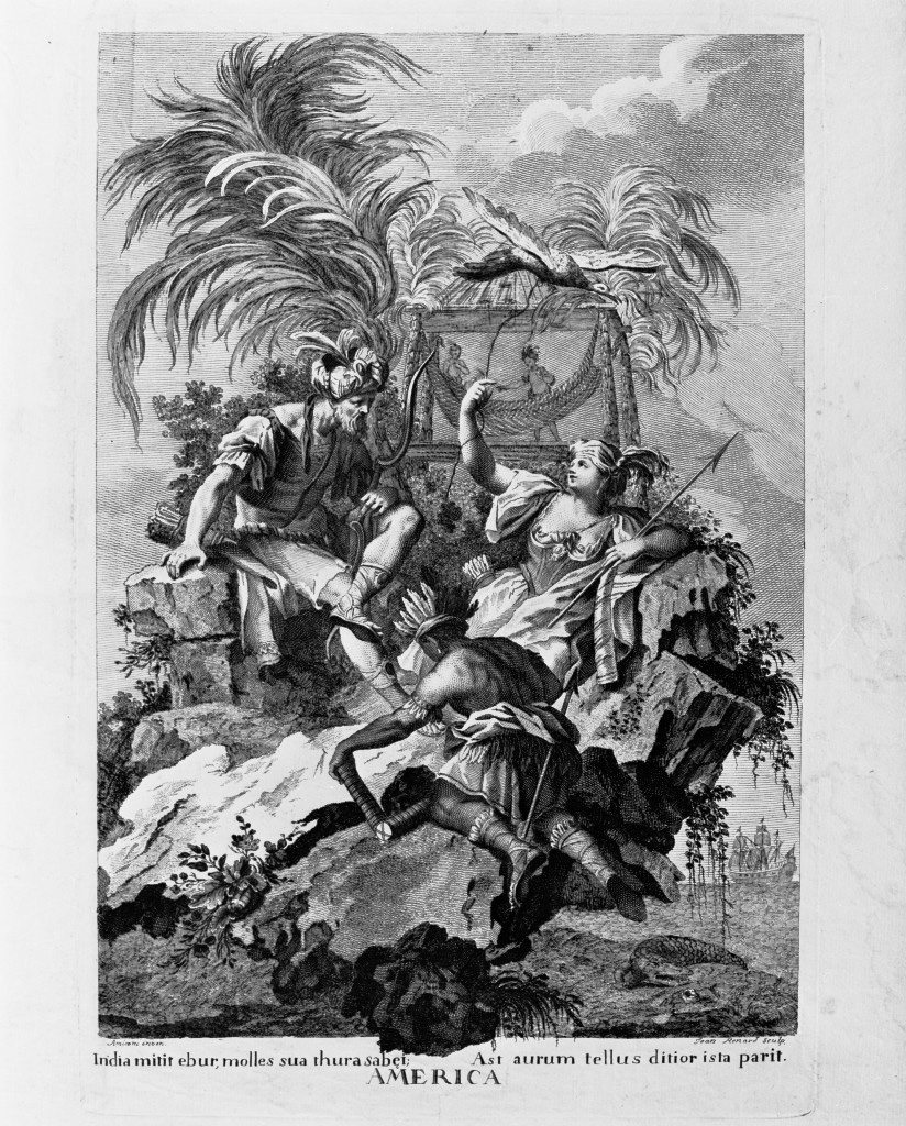 allegorie dei quattro continenti: America (stampa, serie) di Volpato Giovanni, Amigoni Jacopo (sec. XVIII)