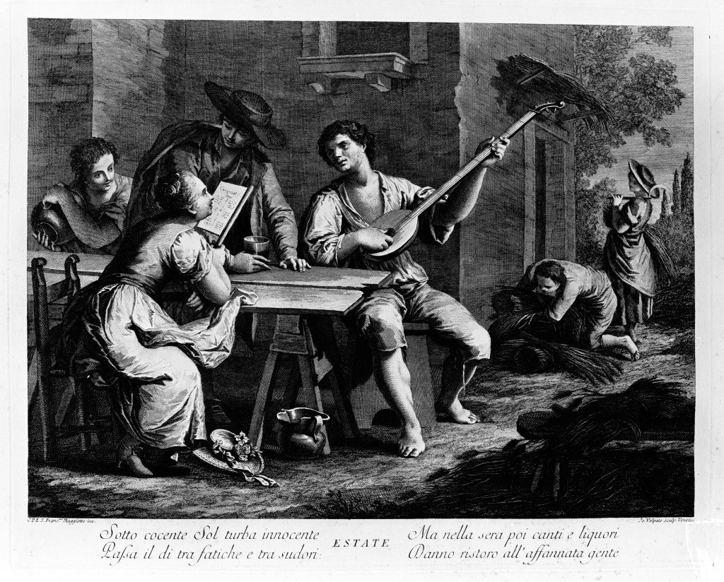 Estate, scena familiare (stampa, serie) di Volpato Giovanni, Maggiotto Francesco (terzo quarto sec. XVIII)