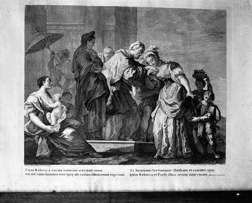 Rebecca e Abramo (sic), Rebecca (stampa, serie) di Volpato Giovanni, Amigoni Jacopo (sec. XVIII)