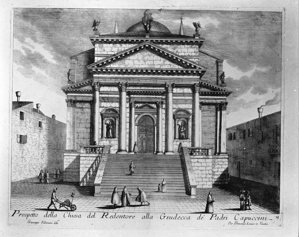 veduta della chiesa del Redentore alla Giudecca (stampa) di Valeriani Giuseppe (sec. XVIII)