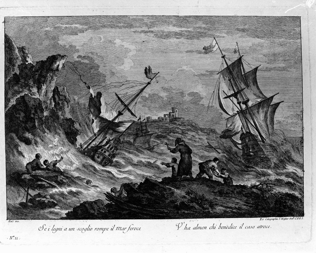 tempesta sul mare (stampa) di Zais Giuseppe (sec. XVIII)